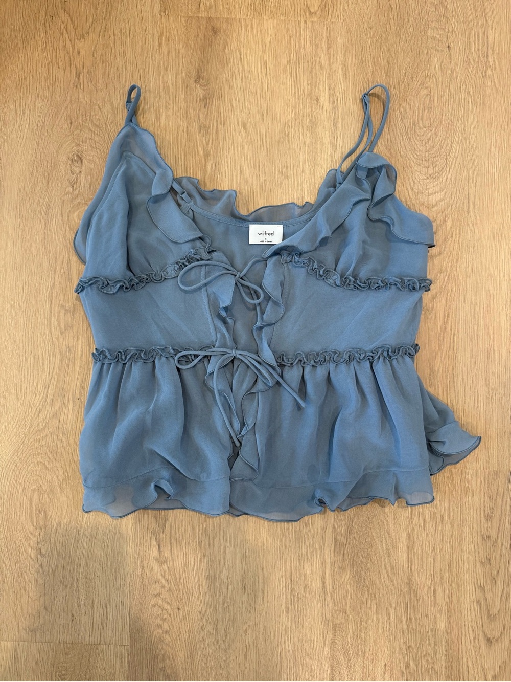 Wilfred Dusty Blue Ruffle Tie-Front Camisole